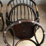 Lot of two rotating rattan chairs