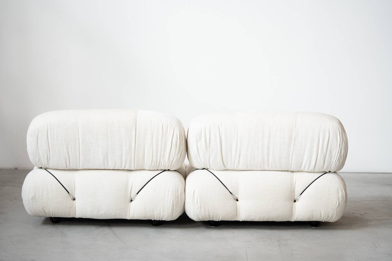 Camaleonda, B&B 2-seater sofa and 3-seater sofa in bouclè fabric, 1970
