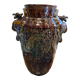 Important Longchamp Griffon vase in golden ceramic