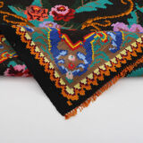 Handmade vintage moldov black kilim 205 cm x 213 cm