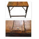 Folding dining room table with wooden tray and iron feet