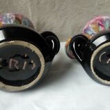 Pair of vintage vases in twisted ceramic