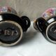 Pair of vintage vases in twisted ceramic