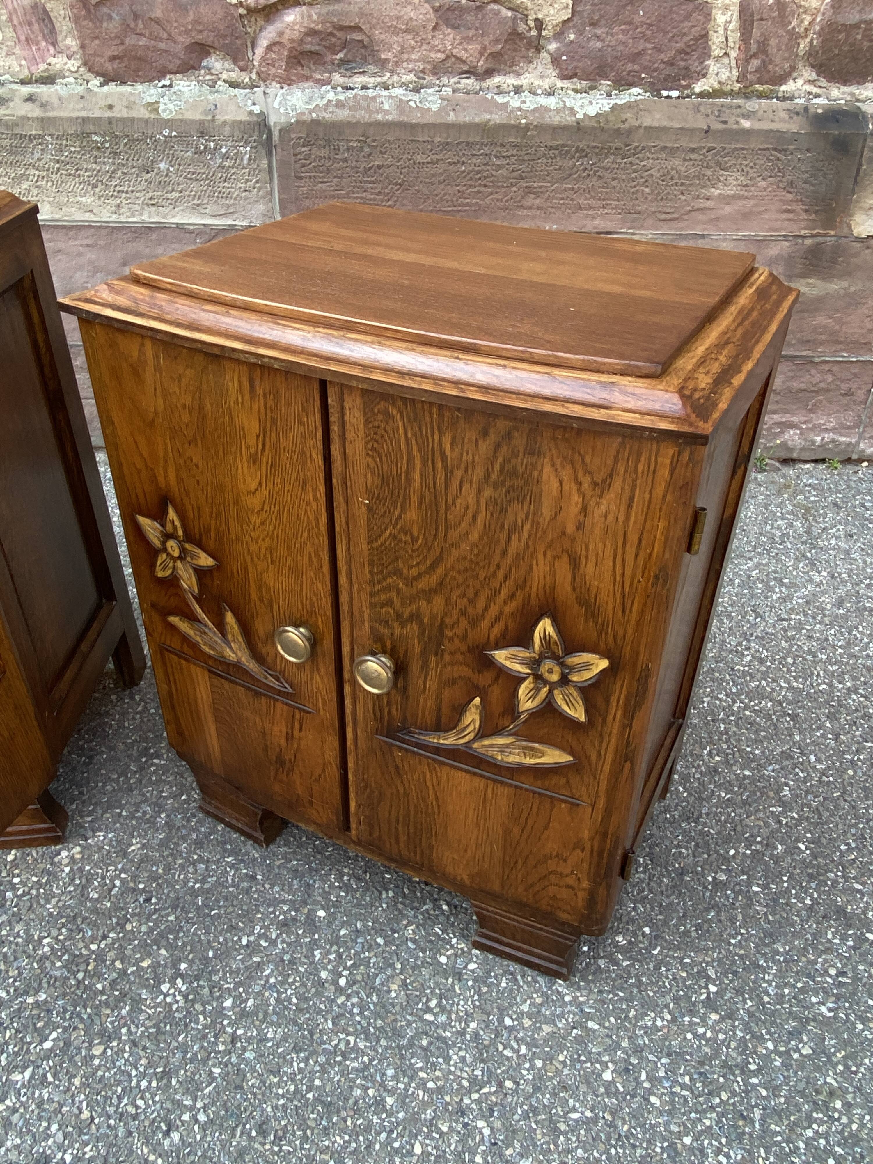 Pair of vintage Art Deco bedside tables from the 1950s