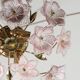 Lustre vintage Murano fleurs roses, années 1970