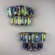 Pair of 2-tier Paolo Venini iridescent Murano glass wall lights, Italy, 1970s