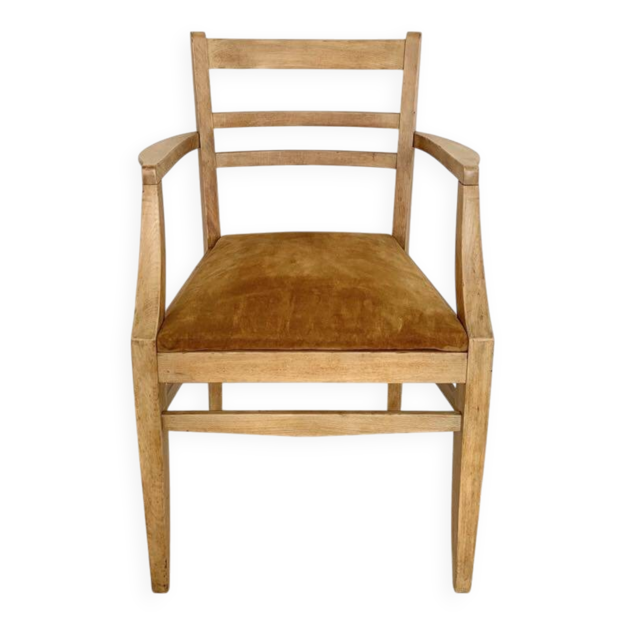 Art Deco armchair with mustard velvet seat