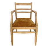 Art Deco armchair with mustard velvet seat