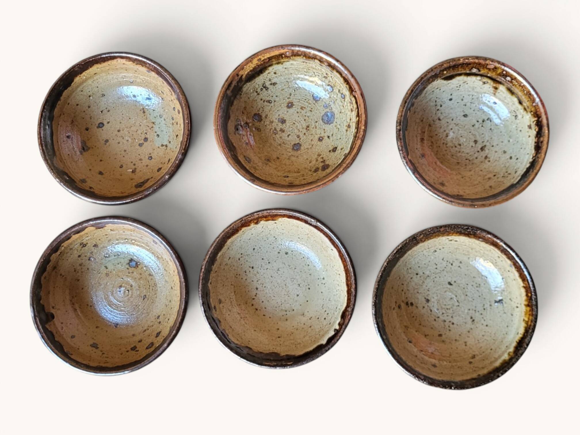 6 stoneware cups by Pierre Digan / La Borne