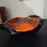 Fat Lava Orange Black Ceramic Cup