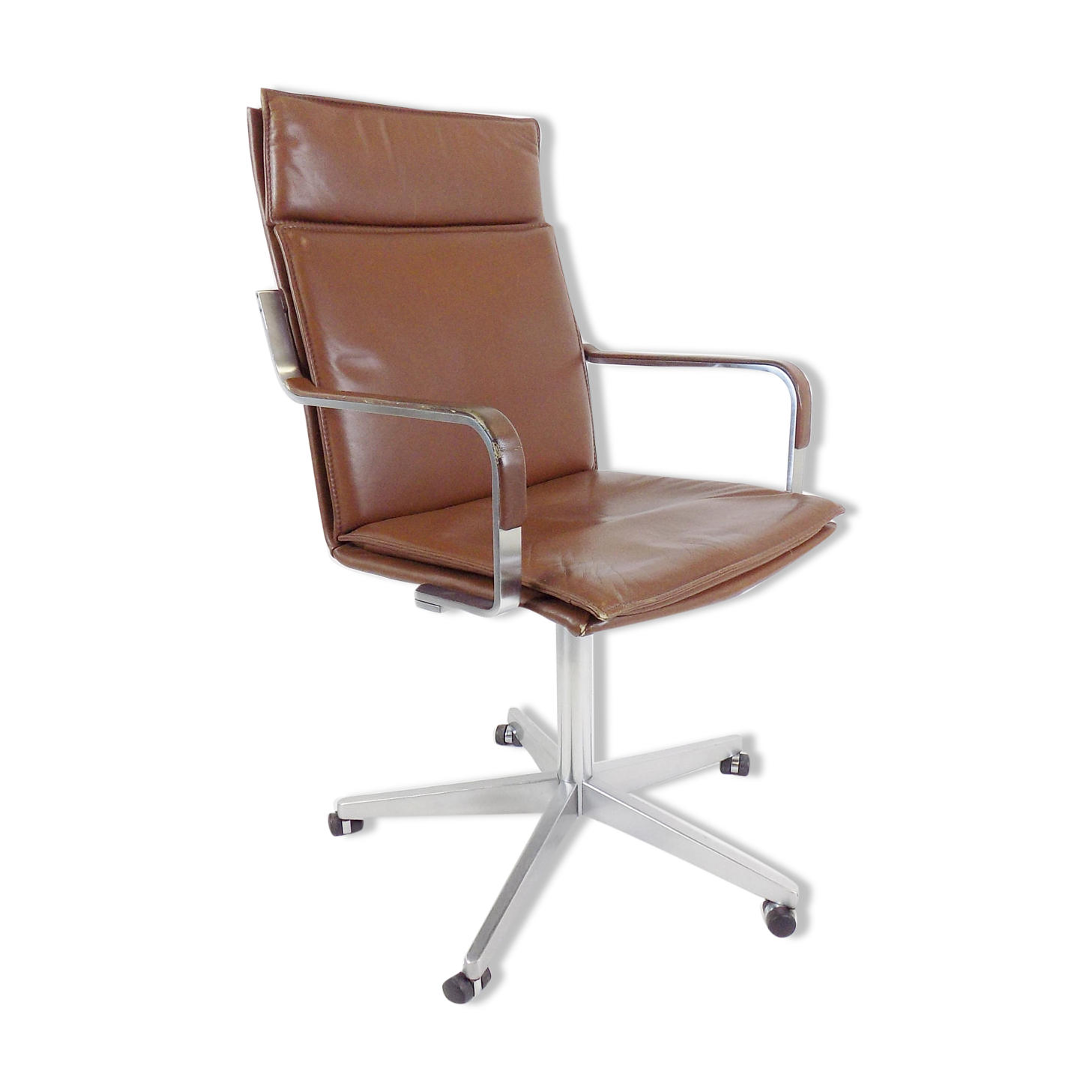 Fauteuil de bureau en cuir Walter Knoll Art Collection par Rudolf Glatzel