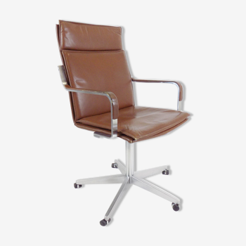 Fauteuil de bureau en cuir Walter Knoll Art Collection par Rudolf Glatzel