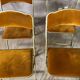 Quatre chaises pliantes velours et laiton