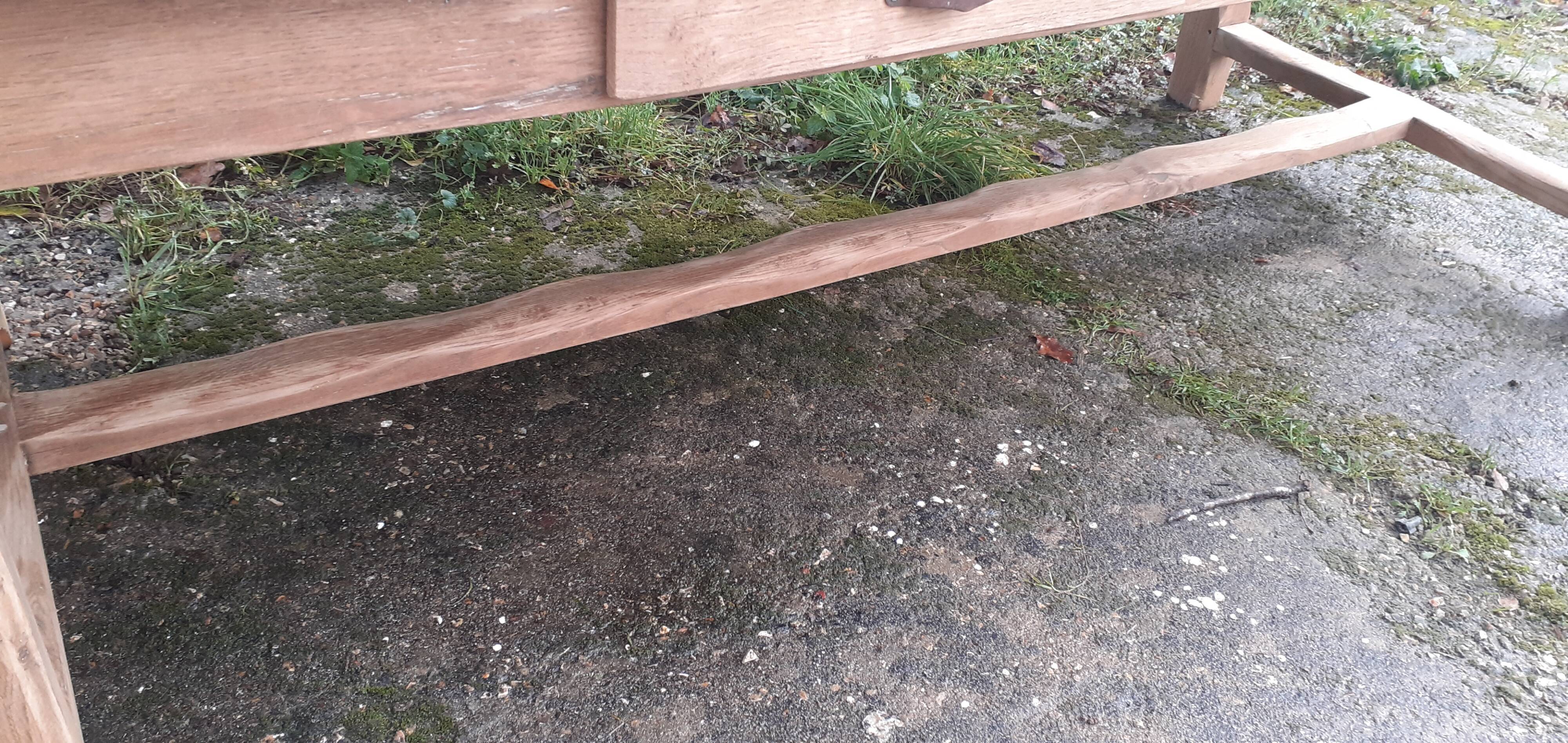 Farm table 2 drawers solid oak raw wood