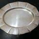 Glass sugar on art deco silver tray