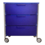 Mobil storage unit – 3 cobalt blue drawers – Kartell, 1993 (First edition)