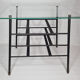 Vintage coffee table and door reviewed in glass and metal, 50s