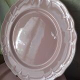 6 flat plates in pink earthenware by Salins