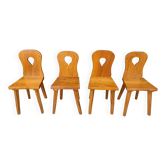Chaises de salle à manger brutalistes vintage, années 1960
