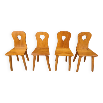 Chaises de salle à manger brutalistes vintage, années 1960