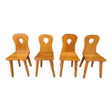 Chaises de salle à manger brutalistes vintage, années 1960