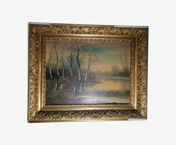 Tableau sous bois XIXème