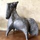 Black glazed ceramic sculpture signed Pouchain – Circa 1960