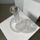 Engraved vintage wine decanter (cork reported)