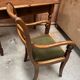 Wood and green velvet office chair