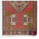 Vintage Accent Rug. Wool Turkish Seat Cover. Rustic Kitchen Rug. Handmade Door Mat. Bath Mat