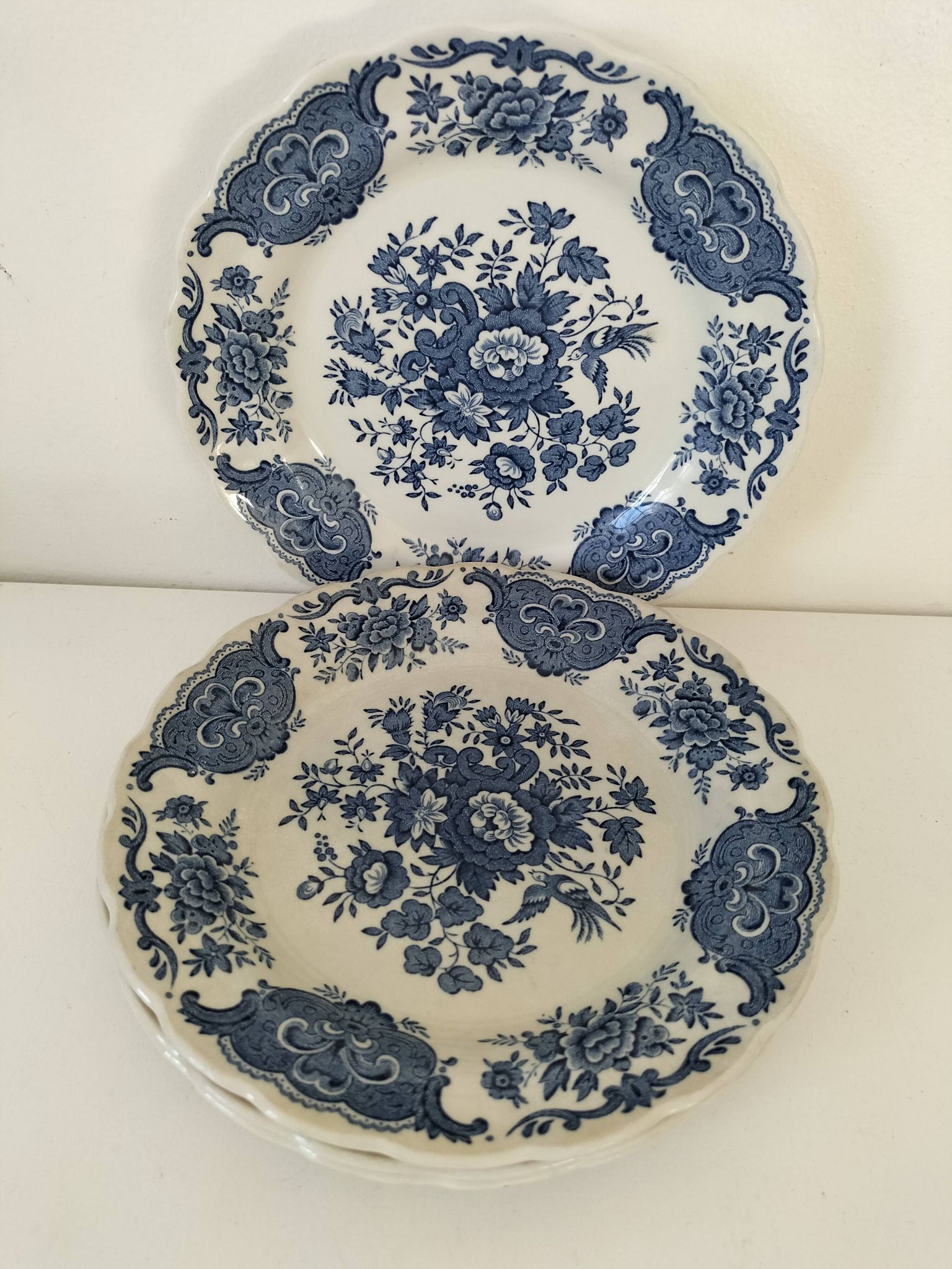 4 Ridgway Windsor Blue English Dessert Plates – Staffordshire