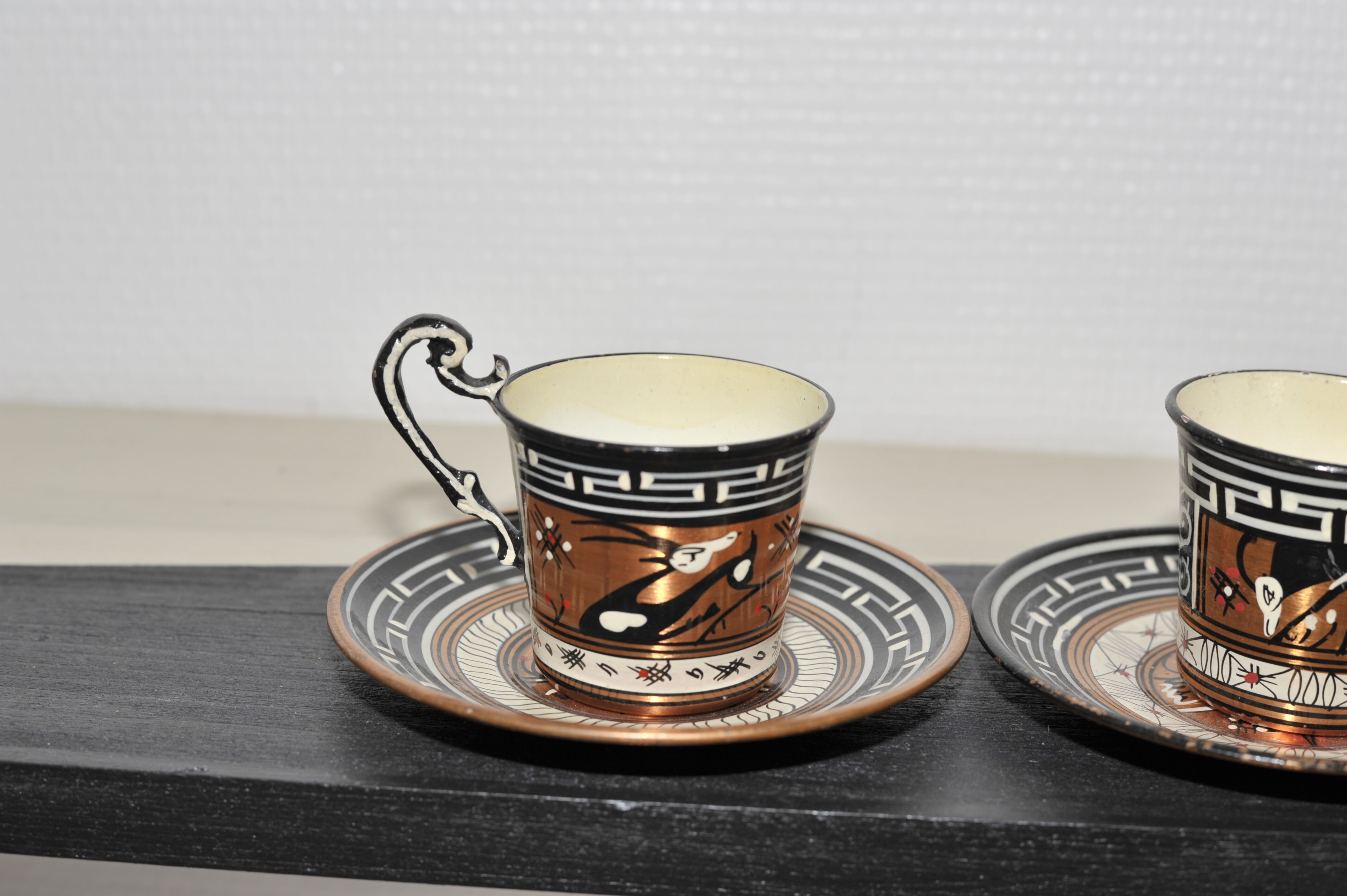 2 Greek espresso cups