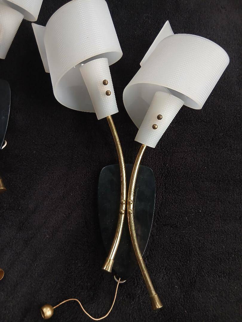 Modernist wall light sconces 1950s 60s design lamp dlg arlus lunel