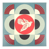 Shepard Fairey : Geometric Dove Blue, sérigraphie originale signée