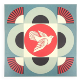 Shepard Fairey: Geometric Dove Blue, original signed silkscreen print
