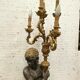 Torchère decoration of a nubian in wood and gilded stucco XX century