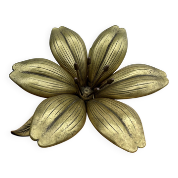 Fleur cendrier laiton massif années 60