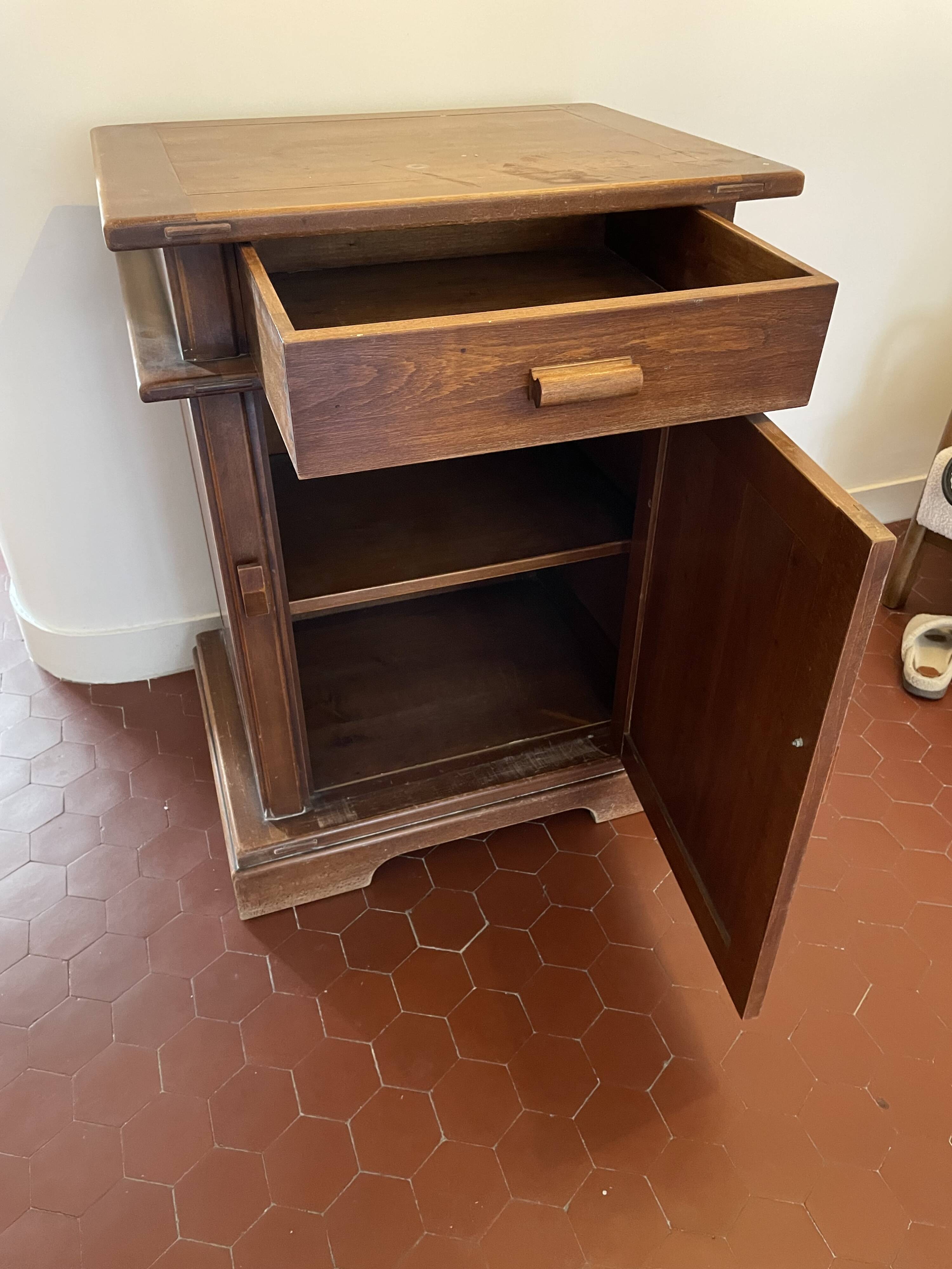 Solid raw wood chest of drawers