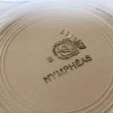 Six anciennes assiettes creuses faïence année 30 modèle nymphéas