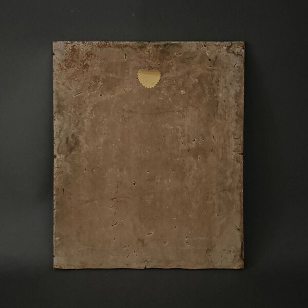 Huile sur carton bateaux de pêche à quai XXe par Moufunt