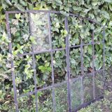 Industrial arched metal window L128xH114 19th century glass roof 2 leaves