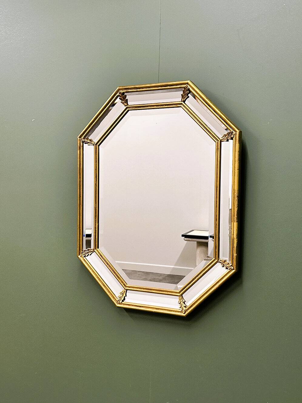 Vintage neoclassical octagonal mirror by Deknudt, Belgium, 1980s