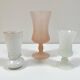 Set of three small antique vases in opaline and porcelain - 1950s