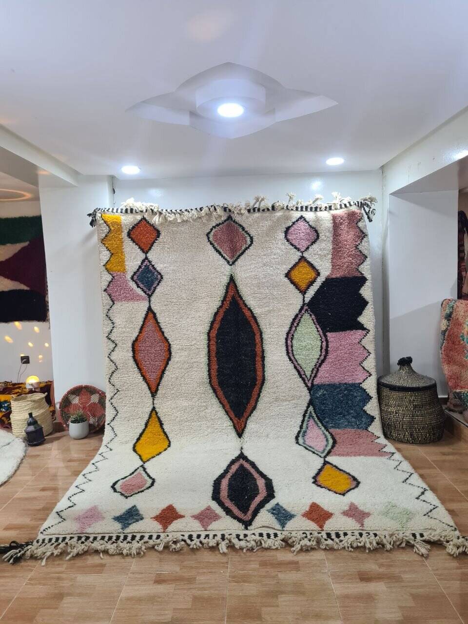 Handmade wool Berber rug 300X200 cm