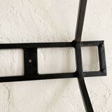 Wall-mounted coat rack with 12 hooks in handcrafted wrought iron