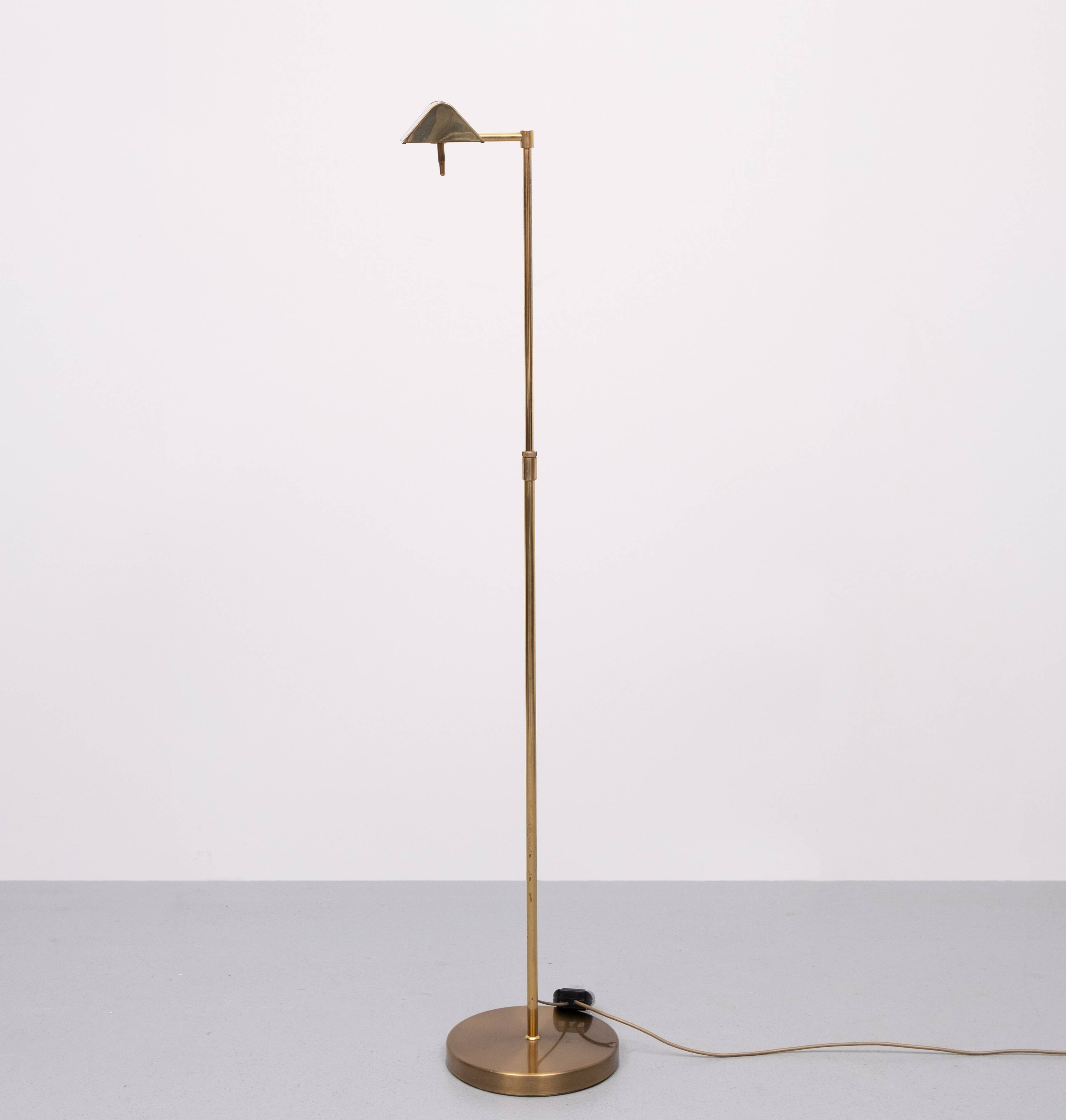 Herda Brass halogen swing arm Floor lamp 1980s