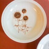 4 x sarreguemines france thistle deep plates mid century gres ceramic pottery salad bowls