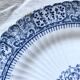 Sarreguemines ironstone dessert plates, "Embroidery" model