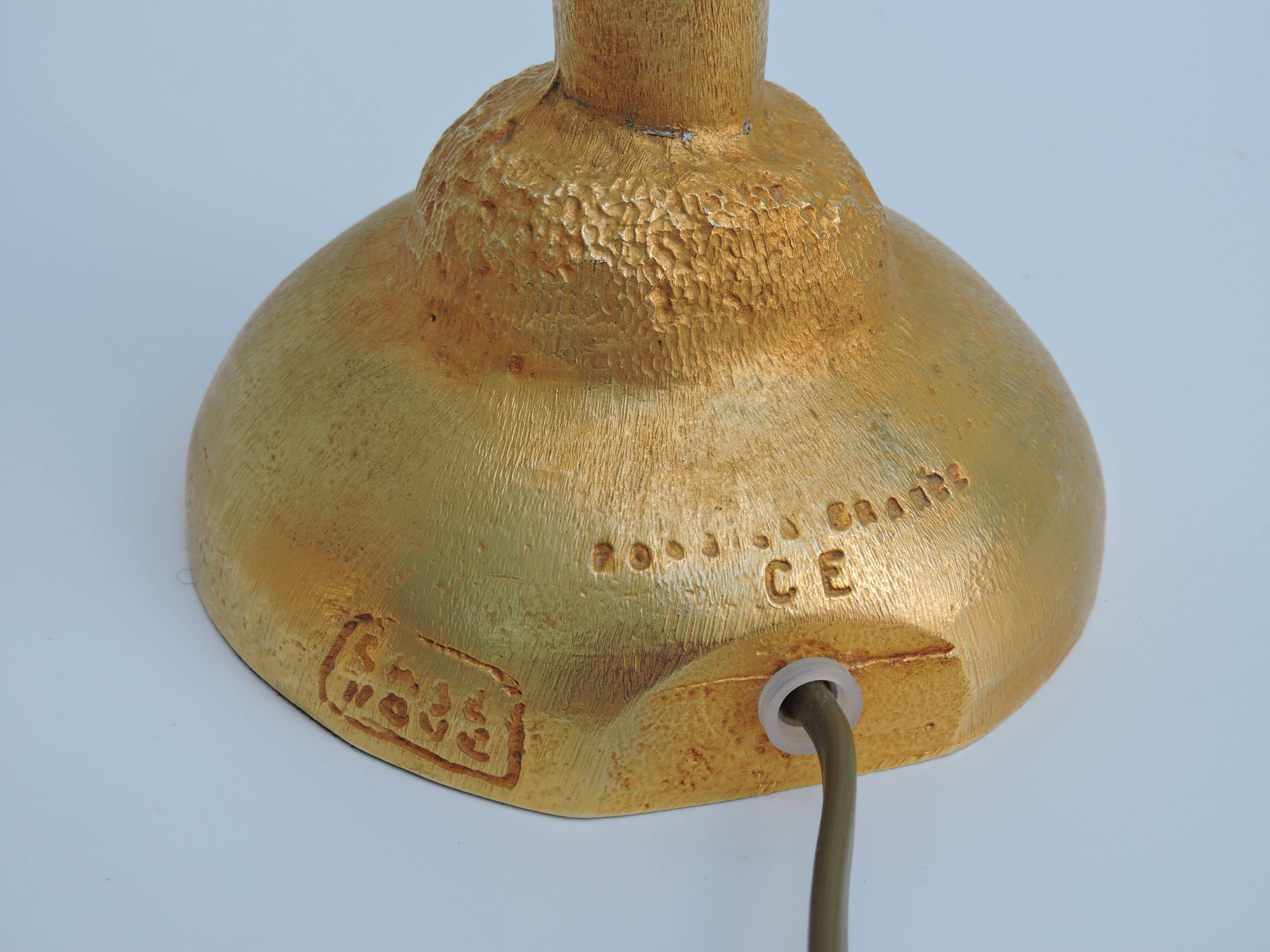 Pair of Gilded Bronze Lamp by Pierre Casenove for Fondica, France