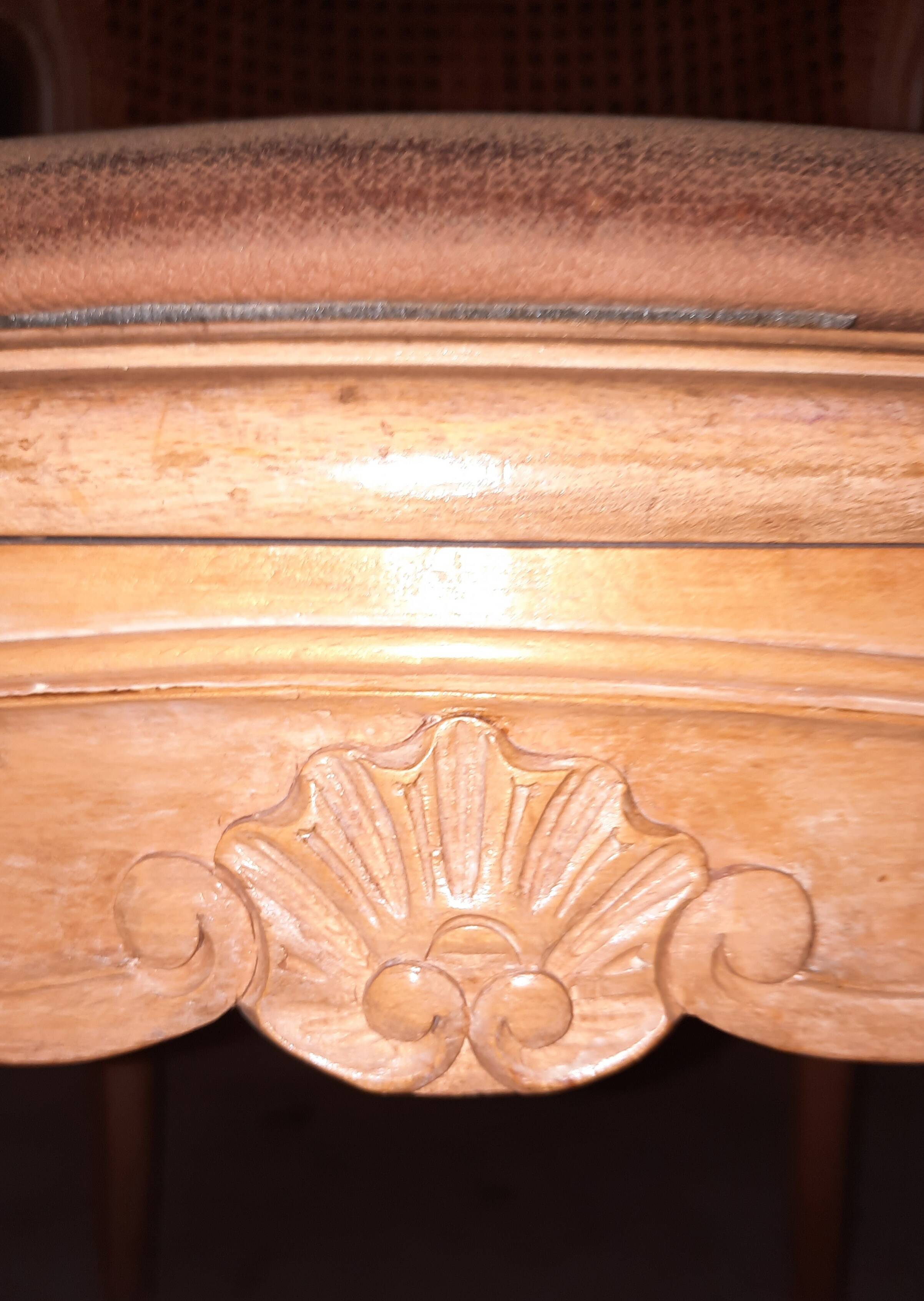 Louis XVI style caned armchair